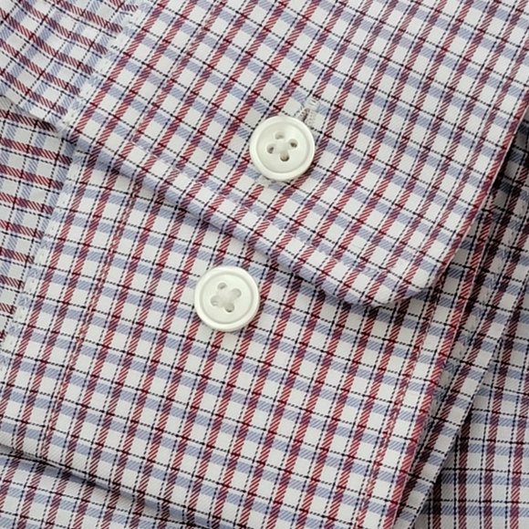 New Hugo Boss Mens Small Check Shirt Button Down Long Sleeve Sharp Fit 15.5 32/3 - Picture 9 of 13